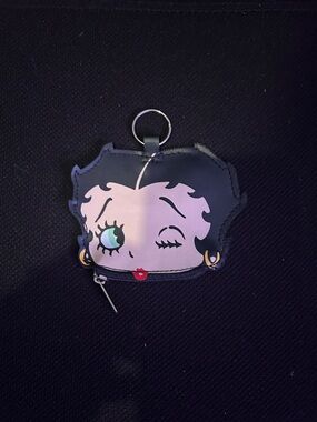 Betty Boop Black and Pink Winking Face small change purse Key & Card Holder